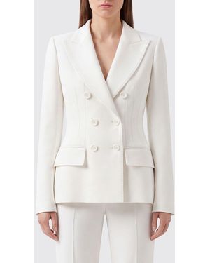 Elisabetta Franchi Zweireihiger Crêpe-Blazer Mit Gepolsterten Schultern - Weiß