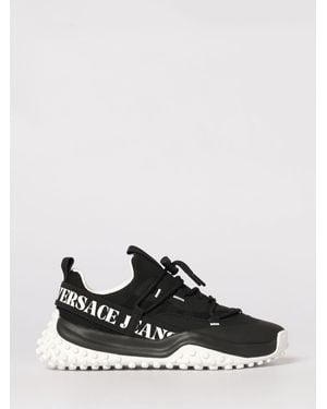Versace Jeans Couture Mesh And Leather Trainers - Black