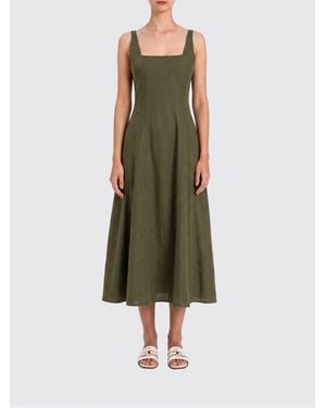 Twinset Linen Blend Midi Dress - Green