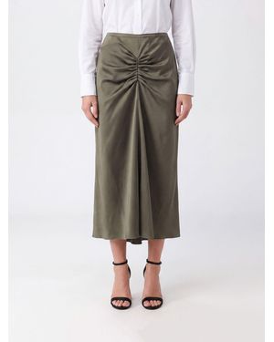 Victoria Beckham High-Waisted Ruched Midi Pencil Skirt - Gray