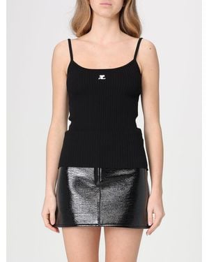 Courreges Courr&Egrave	Ges Ribbed Jersey Tank Top - Black