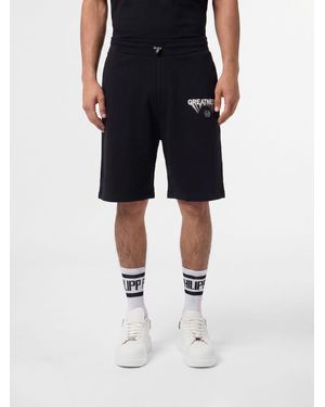 Philipp Plein Cotton Jogging Shorts - Black