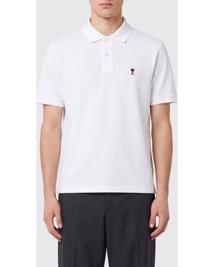 Ami Paris Short-Sleeved Polo Shirt - White