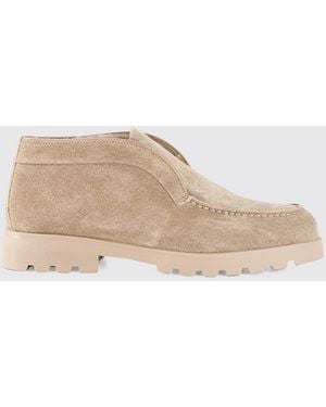Santoni Flat Ankle Boots - Natural
