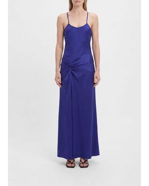 Victoria Beckham Satin Long Dress - Blue