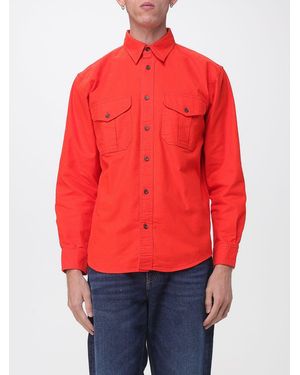 Filson Long-Sleeved Cotton Shirt With French Collar And Patch Pockets - Red