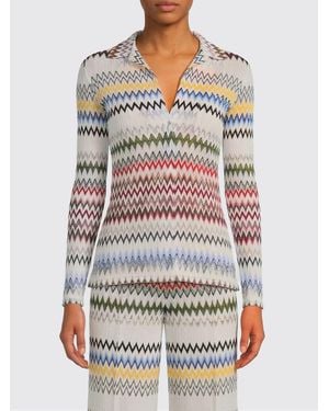 Missoni Zig-Zag Cotton And Viscose Polo Shirt - Grey