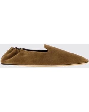 The Row Casa Veloursleder-Loafers Mit Elastischer Ferse - Weiß