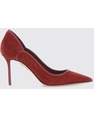 Aquazzura Plush Suede Court Shoes With High Stiletto Heel - Red
