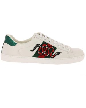 Gucci Ace Embroidered Trainer - White