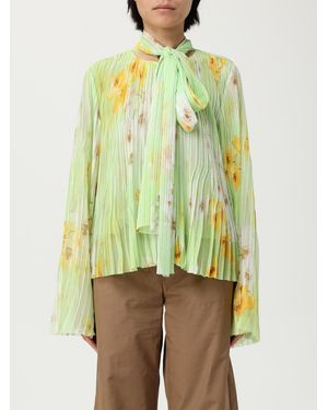 Pinko Pleated Floral Blouse Tie Neck - Green