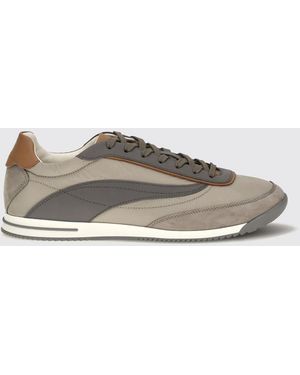 Brunello Cucinelli Baskets Basses À Lacets En Daim Et Nylon Bicolore - Multicolore