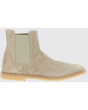 Common Projects Bottines En Cuir À Empiècements Élastiqués - Natural