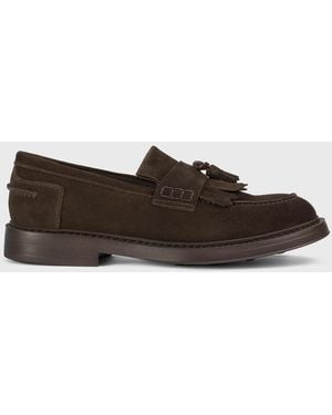 Doucal's Suede Loafers With Tassels - White