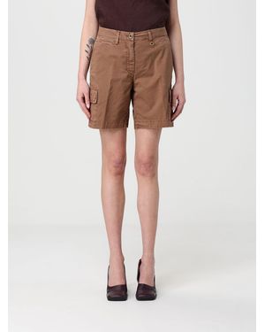 Mason's Cotton Cargo Shorts With Studs - Natural
