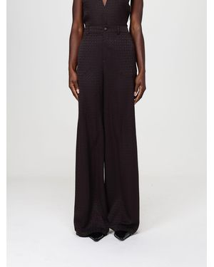 Gucci Silk Wide-Leg Trousers With Horsebit Motif - Black