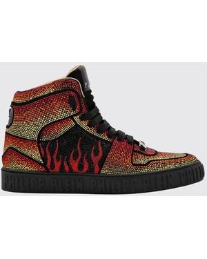 Philipp Plein Suede Trainers With Rhinestones - Brown