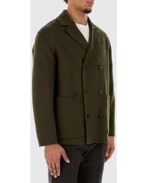 Ferragamo Zweireihiger Blazer Aus Schurwolle Und Kaschmir Mit Aufgesetzten Taschen - Grün
