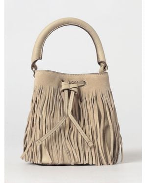 BOSS Lenah Fringed Suede Bucket Bag - Natural