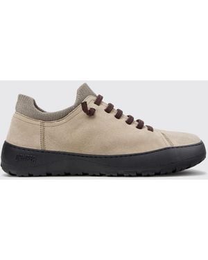 Camper Peu Serra Suede Slip-On Sneakers With Elastic Laces - White