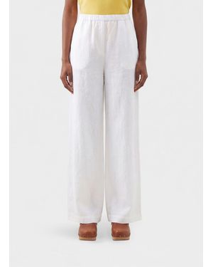 GIMAGUAS High-Waisted Wide-Leg Cotton Palazzo Pants - White