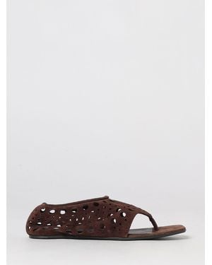 Alaïa Sandalias Mules De Dedo Vienne De En Ante Perforado - Marrón