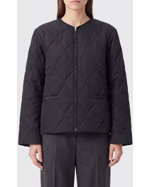 Jil Sander Doudoune Courte Matelassée En Polyester Avec Col Ras Du Cou - Bleu
