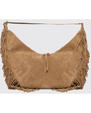 Orciani Isola Peach Fringed Suede Bag - Natural