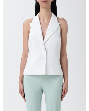 Pinko Single Breasted Beaded Vest - White