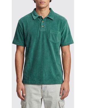 Howlin' Polo De Manga Corta En Mezcla De Algodón Con Bolsillo De Parche En El Pecho - Verde