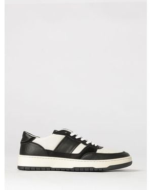 Collegium Pillar Alpha Bicolour Leather Low-Top Trainers With Perforated Toe - White