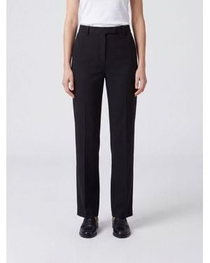 Max Mara Skinny Fit Stretch Cotton-Blend Pants With Mid-Rise Waist - Blue