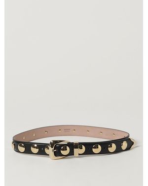 KHAITE Leather Belt With Studs - Black