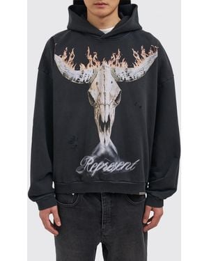 Represent Baumwoll-Kapuzenpullover Mit Logo - Schwarz