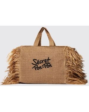 Secret Pon-pon Shoulder Bag - Brown