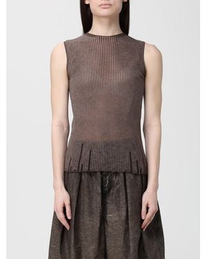 Uma Wang Ribbed Wool Top - Brown