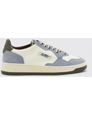 Autry Medalist Low Two-Tone Calfskin And Suede Sneakers - White