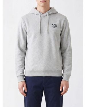 A.P.C. Sudadera Con Capucha De Algodón Orgánico Con Logo En Contraste - Gris