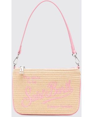 MC2 Saint Barth Parisienne Raffia Bag With Embroidered Logo - White