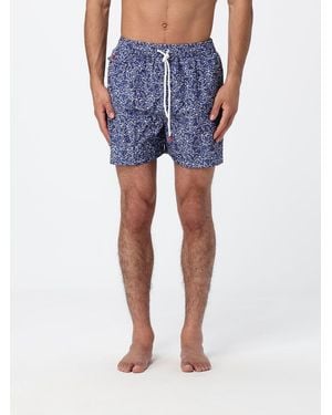 Kiton Floral Print Polyester Swim Shorts - Blue
