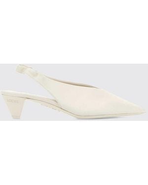 Loewe Origami Cubic Lambskin Slingback Court Shoes With A Low Cone Heel - Natural