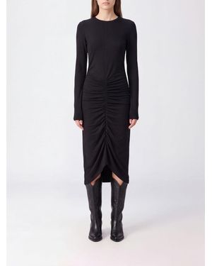 Isabel Marant Vestido Midi Dylin De Mezcla De Lana Con Drapeado - Azul
