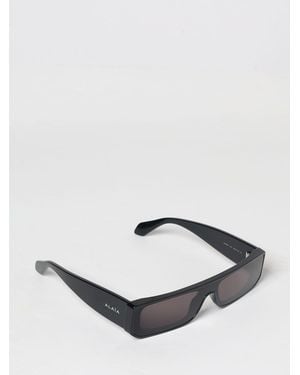 Alaïa Rechteckige Sonnenbrille Von Aus Acetat Mit Schriftzug-Logo - Schwarz