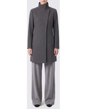 Liu Jo Knee-Length Double-Breasted Wool-Blend Coat With High Neck - Gray
