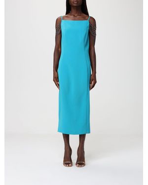 Pinko Bergamotto Midi Crepe Dress - Blue