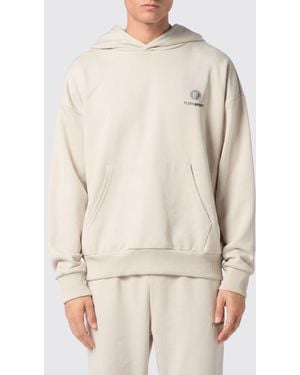 Philipp Plein Cotton Hooded Sweatshirt With Logo - Natural