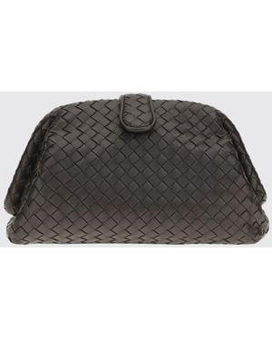 Bottega Veneta Lauren 1980 Intrecciato Lambskin Clutch With Strap - Black