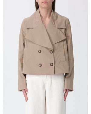 Emporio Armani Double Breasted Cotton Trench Coat - Natural