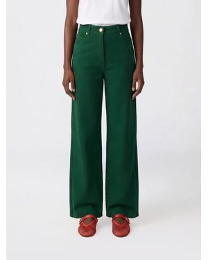 Max Mara Cotton And Linen Trousers - Green