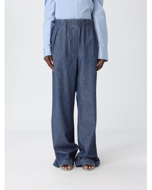 Jil Sander Cotton Palazzo Trousers - Blue